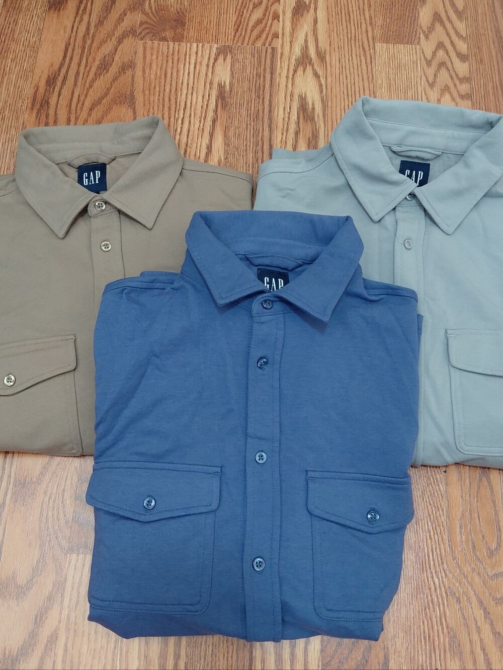 Gap Soft Stretch Long Sleeve Shirt Men Size M Purple Gray Brown Comfort Warm Top